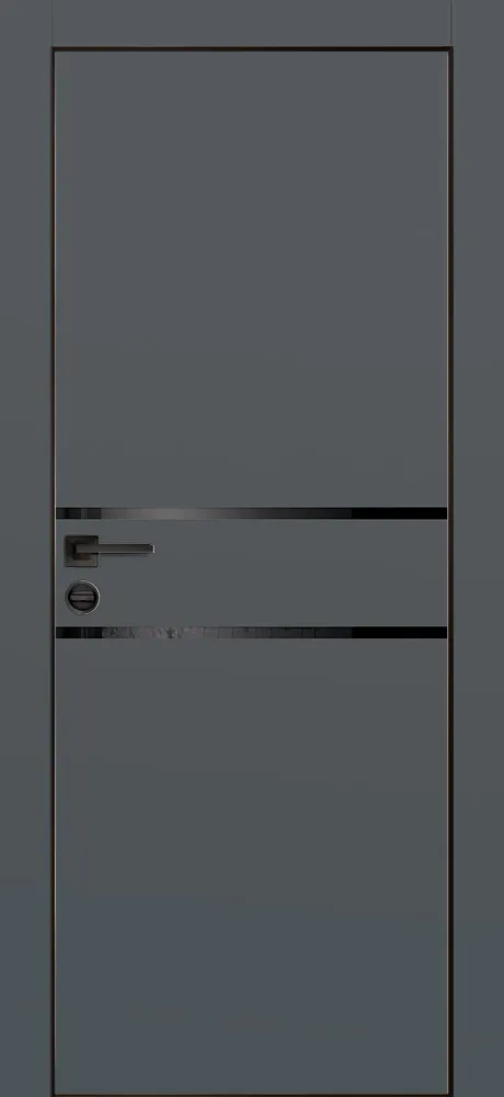 Фото Межкомнатная дверь PX-18 черная кромка с 4-х ст. Графит матовый